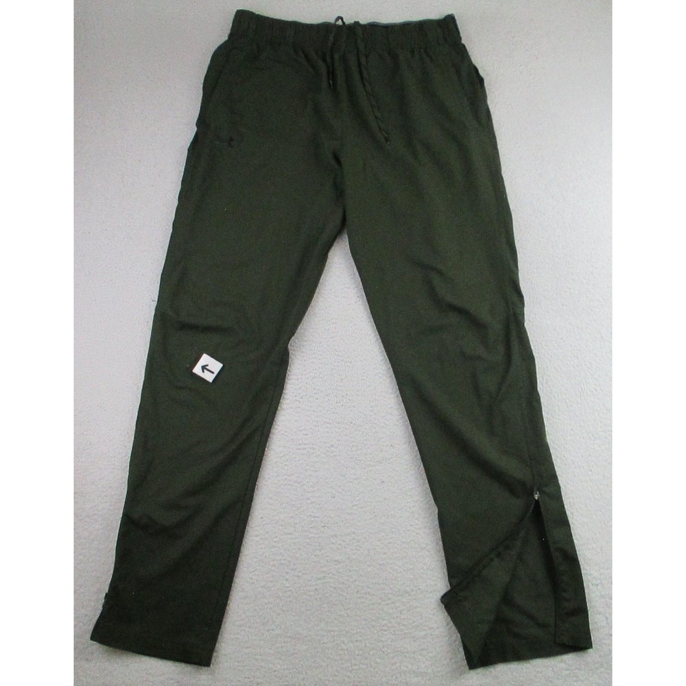 Under Armour Pants Mens Large Green UA Storm Zip Ankle Drawstring Athletic Track
